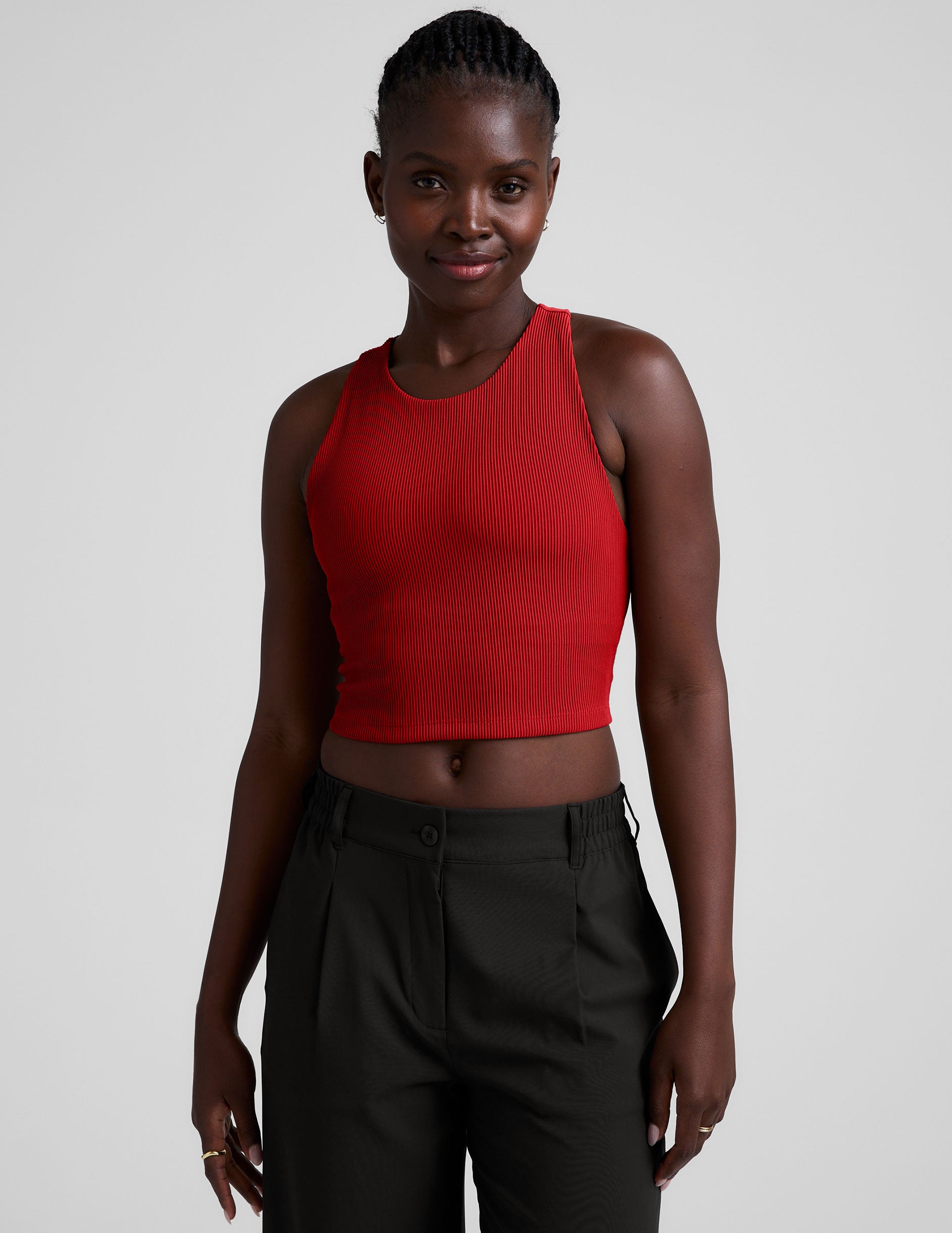 Refocus Ribbed Cropped Tank