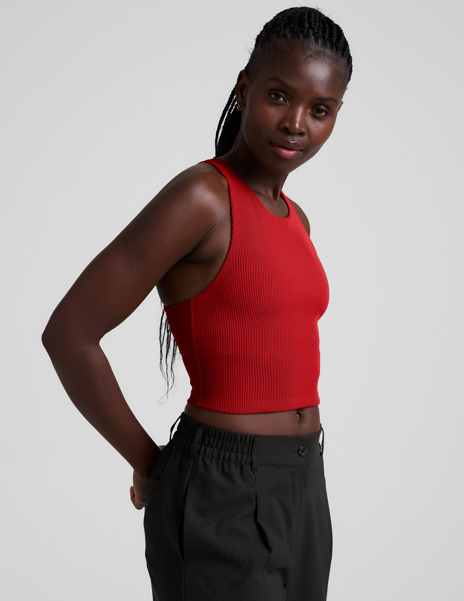 Refocus Ribbed Cropped Tank - Image 2