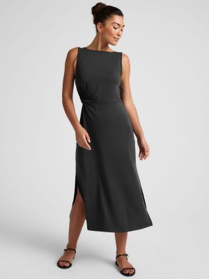 Rotation Side Twist Midi Dress