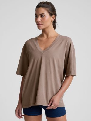 Oversized V-neck Cotton Tee