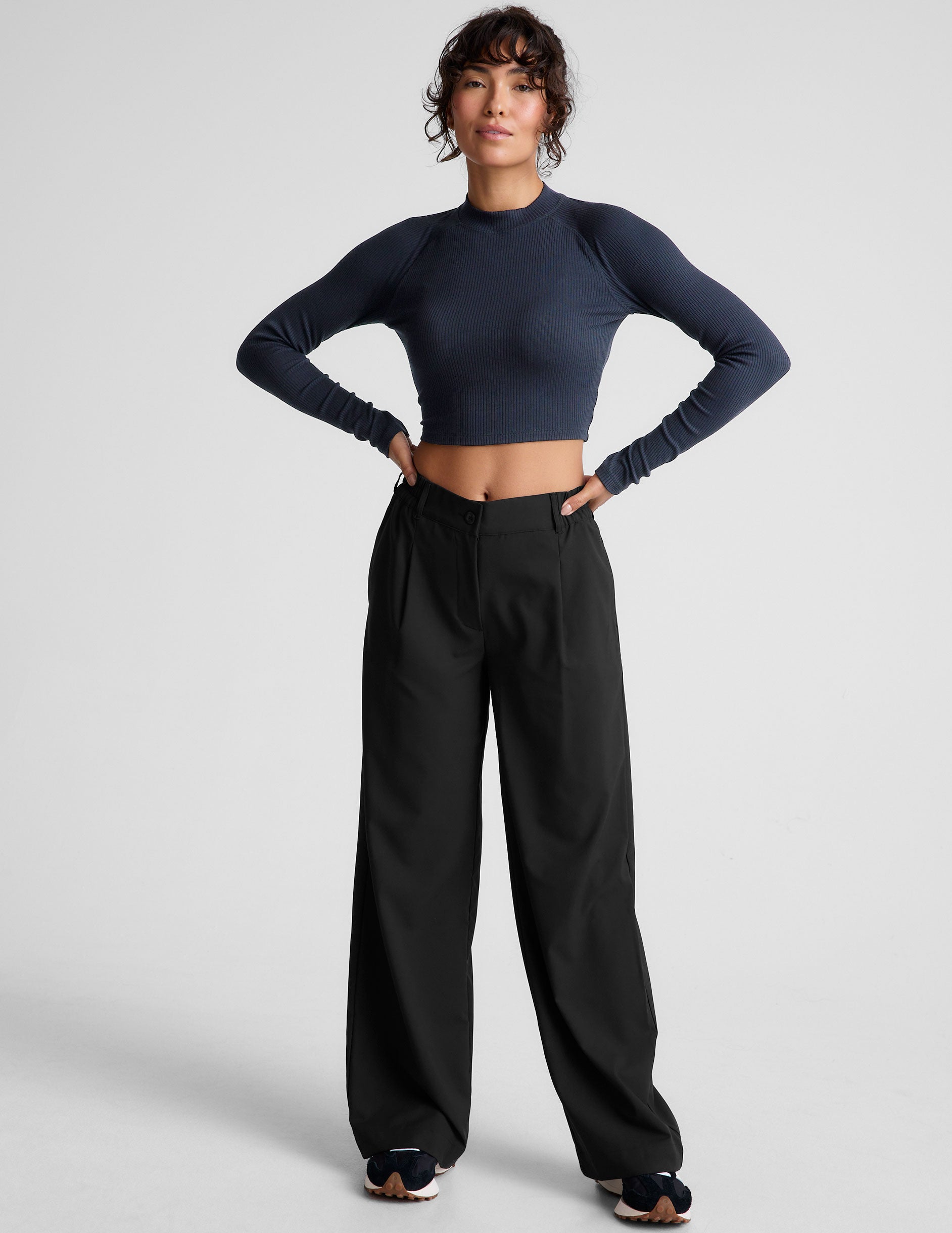 Contours Mock Neck Cropped Top - Image 4