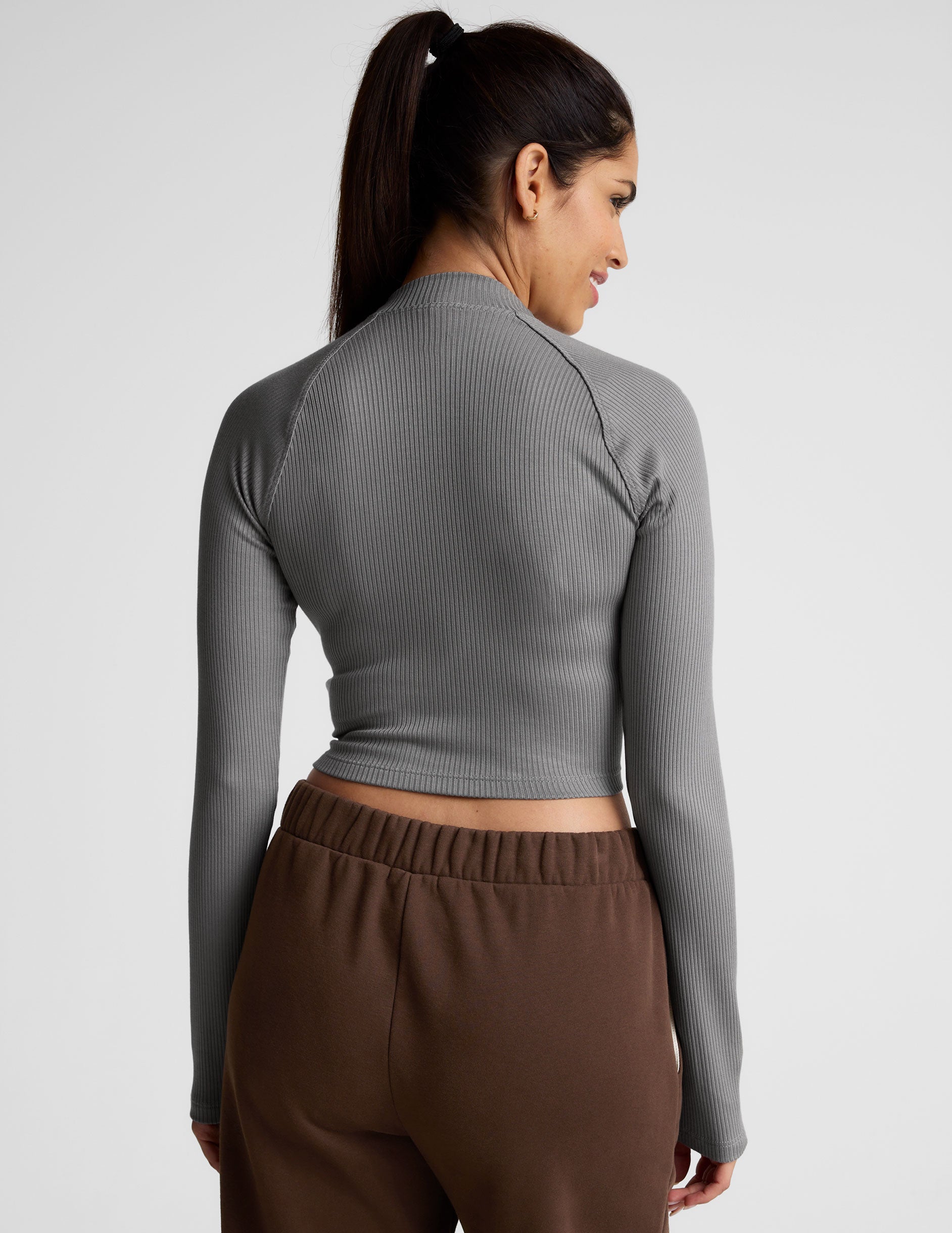 Contours Mock Neck Cropped Top - Image 3