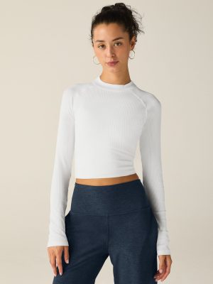 Contours Mock Neck Cropped Top
