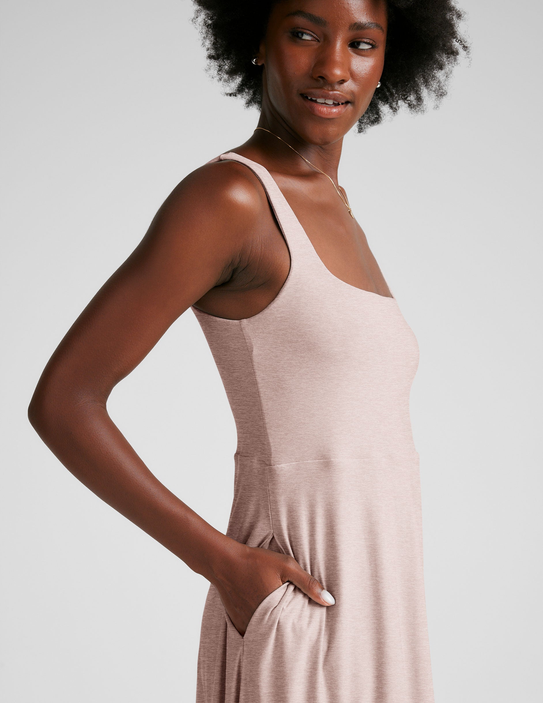 Featherweight At The Ready Square Neck Dress - Image 4