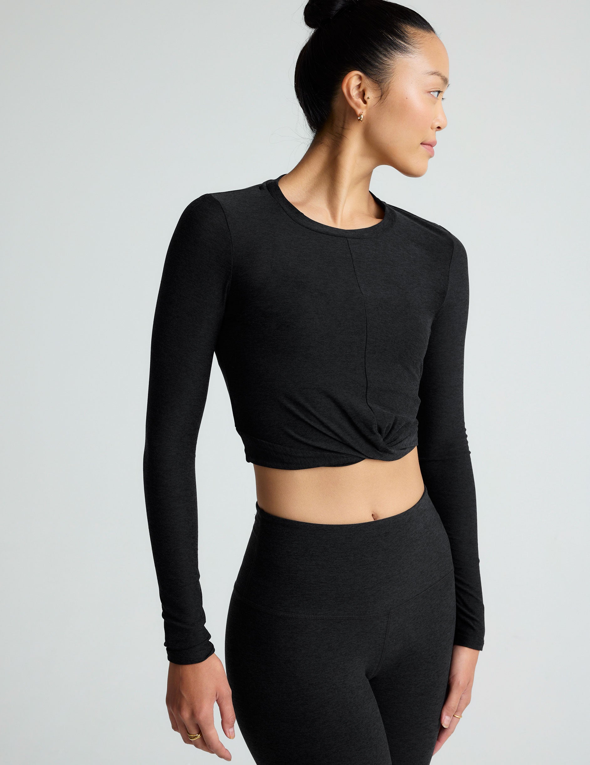 Featherweight Center Stage Cropped Long Sleeve Pullover - Image 2
