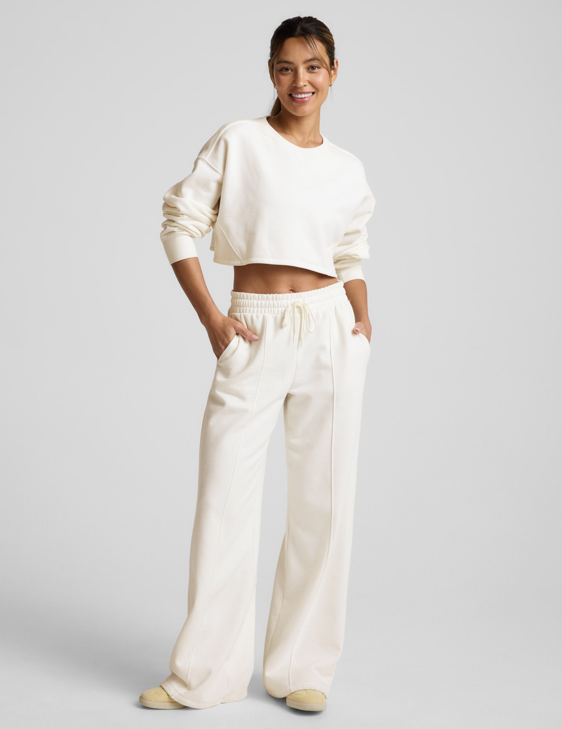 LuxeFleece Pintuck Wide Leg Pant