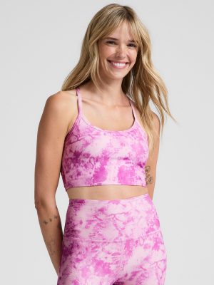 Sunset Violet Icedye SoftMark Slim Racerback High Cropped Tank