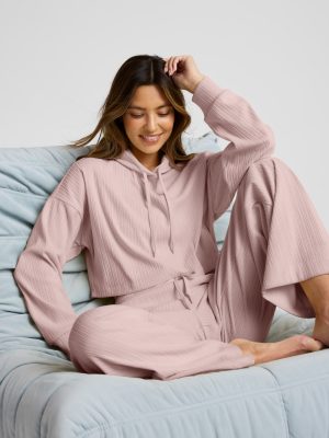 Breathe Easy Ribbed Cropped Hoodie