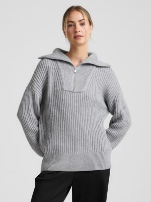 Wool Blend Collared Pullover